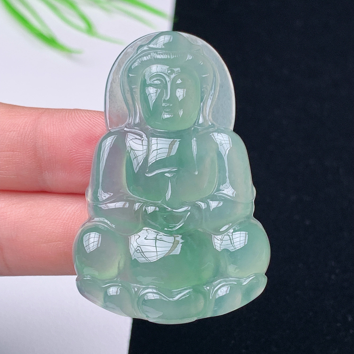 缅甸翡翠天然A货观音玉石冰种