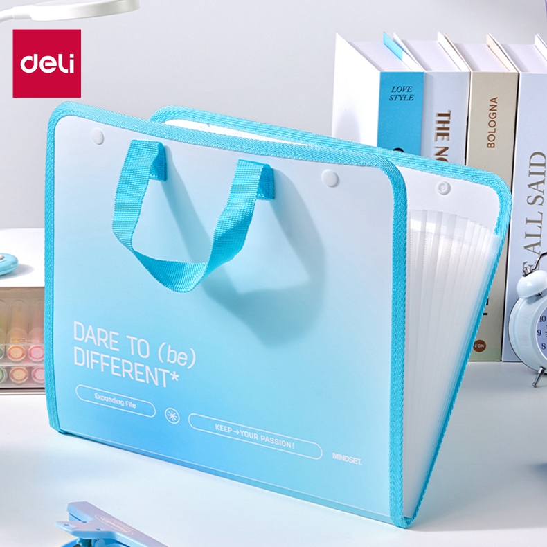 得力手提文件夹大容量收纳袋a4