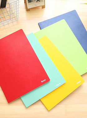 front前通B5笔记本文具笔记本本子商务简约软面抄66页大号记事本红蓝黑色小靖新大学生高中生办公用品线装订