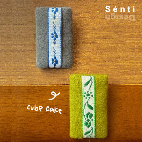 Sénti《Cube Cake》和风手作发夹毛呢编织可爱发夹原创设计饰品