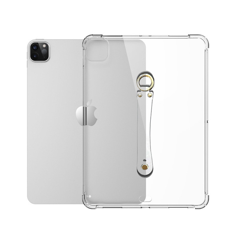 适用2025iPad Pro11手腕防摔保护壳 新iPadPro13英寸手持气囊简约 苹果IPAD11英寸软胶壳便携腕带TPU四角减震