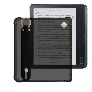适用Libra Colour手持软壳透色 Kobo Libra2手持透黑保护壳 乐天Libra2手持7英寸保护壳koboclara透明壳手持