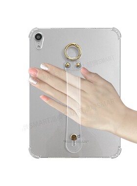适用苹果mini7防摔透黑保护套 2024iPad迷你7气囊手腕带软壳mini6手持防摔壳气囊MINI7简约保护套轻薄TPU