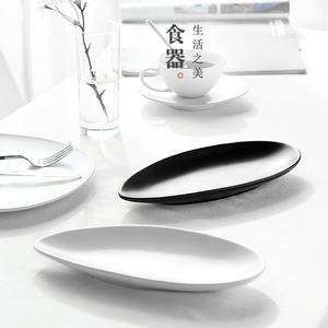 日式餐具餐盘平盘味碟点心碟子水果盘寿司盘鱼盘黑白
