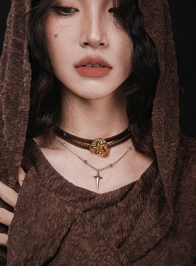 原创美拉德皮质双层项链一款多戴