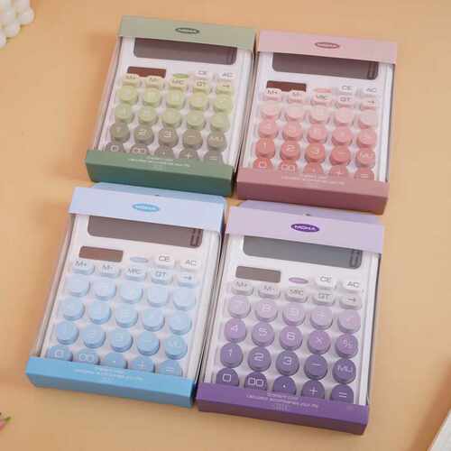 MK-3524魔卡桌面办公太阳能电池两用多巴胺计算器简约礼品计算机
