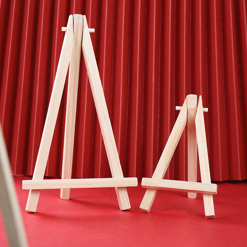 木质三脚架迷你桌面小画架儿童美术绘画油画框作品展示支架相框架