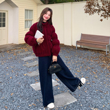 新款圣诞红短款羽绒服立领保暖外套B235-9192-P295-K448，女装羽绒服，2B235