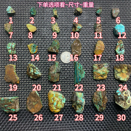 天然原矿绿松石原石打孔一图唐三彩水波纹雕刻手工加工吊坠手把件