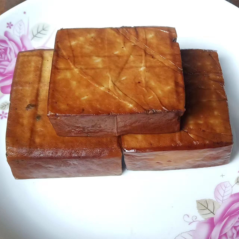 四川特产柴火烟熏豆腐干渠县城坝腊豆干花椒味凉拌腊豆干真空包装