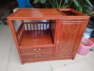 缅甸花梨木茶水柜中式餐边柜实木储物柜红木家具大果紫檀餐边柜