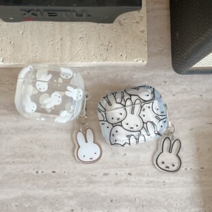ins可爱卡通满屏米菲兔airpods4保护套airpod3适用苹果pro二代无线蓝牙硅胶耳机壳airpod pro3软壳