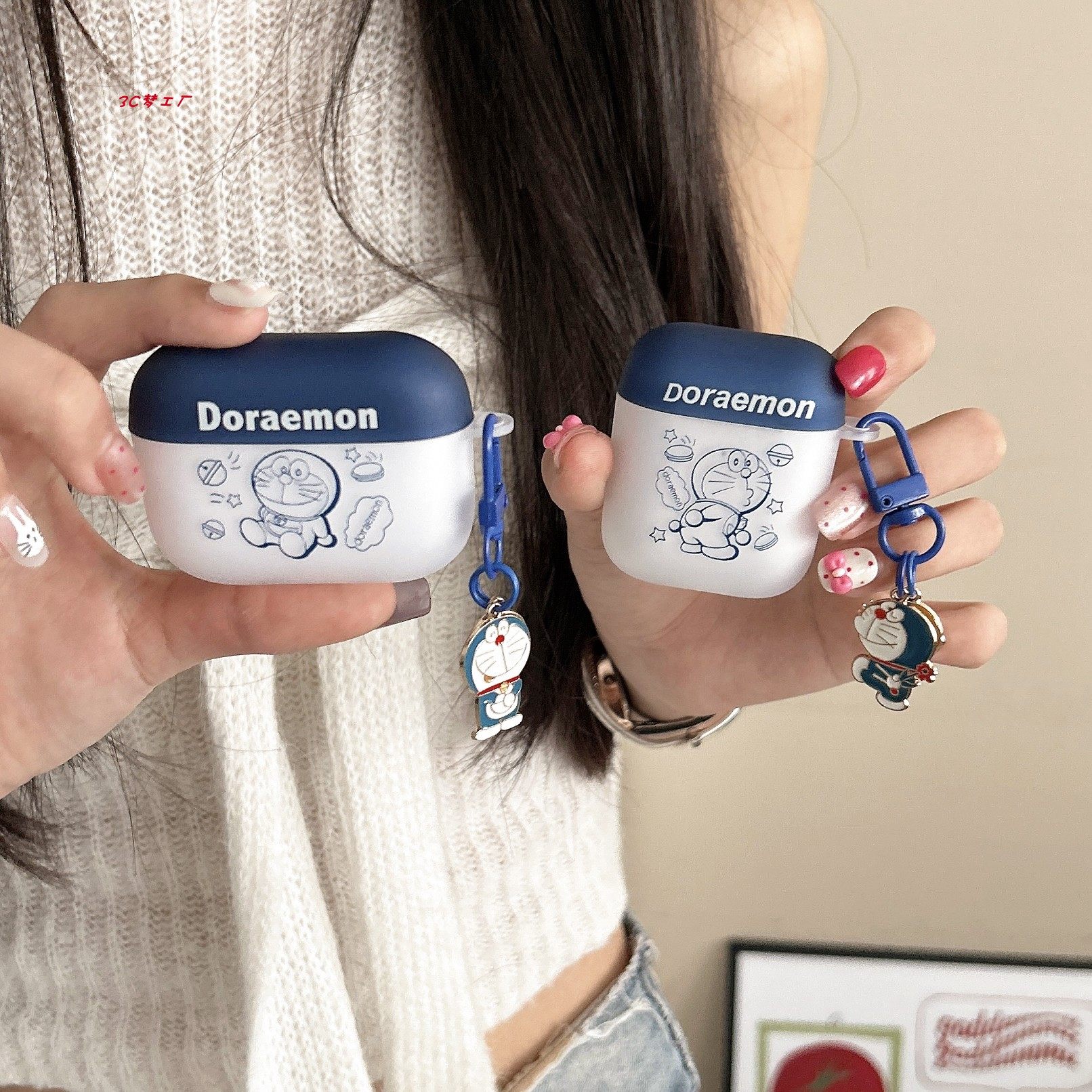 日系可爱卡通蓝胖子适用airpods pro2/3保护套苹果耳机保护壳airpods3/4无线蓝牙耳机套1/2代硅胶磨砂耳机壳,3C数码配件,耳机保护套,淘宝优惠券,粉丝福利购,淘宝优惠卷