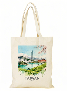 台湾省帆布包台北城市文创帆布袋定制大容量环保购物袋手提外出
