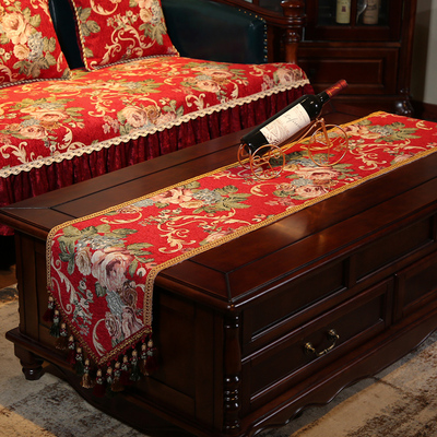 美式桌旗高级感茶几长条装饰布电视柜盖布斗柜欧式高档奢华餐桌布