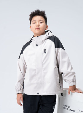 胖童男童冲锋衣外套加肥加大防风男童中大童青少年夹克上衣54295