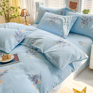 A类长绒棉加厚全棉四件套100%纯棉80支床单被罩2025床上用品四季