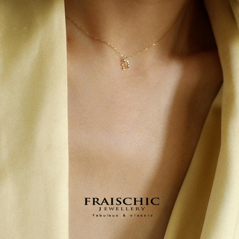 Fraischic 「艺术字母」法国独立设计师字母吊坠项链纯18k黄金女 珠宝/钻石/翡翠/黄金 颈饰 原图主图