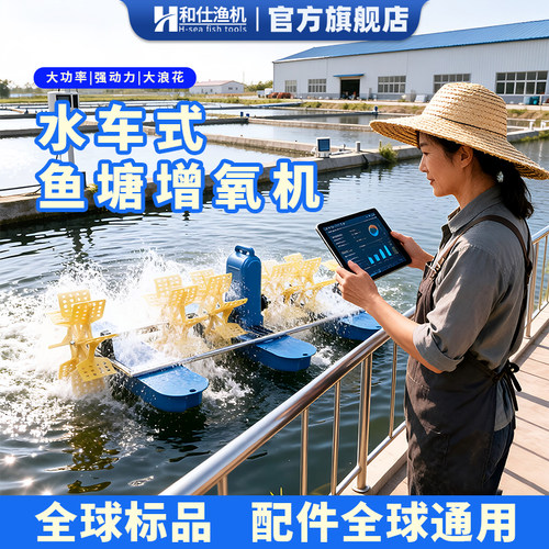 水车式增氧机鱼塘涌浪养殖水式