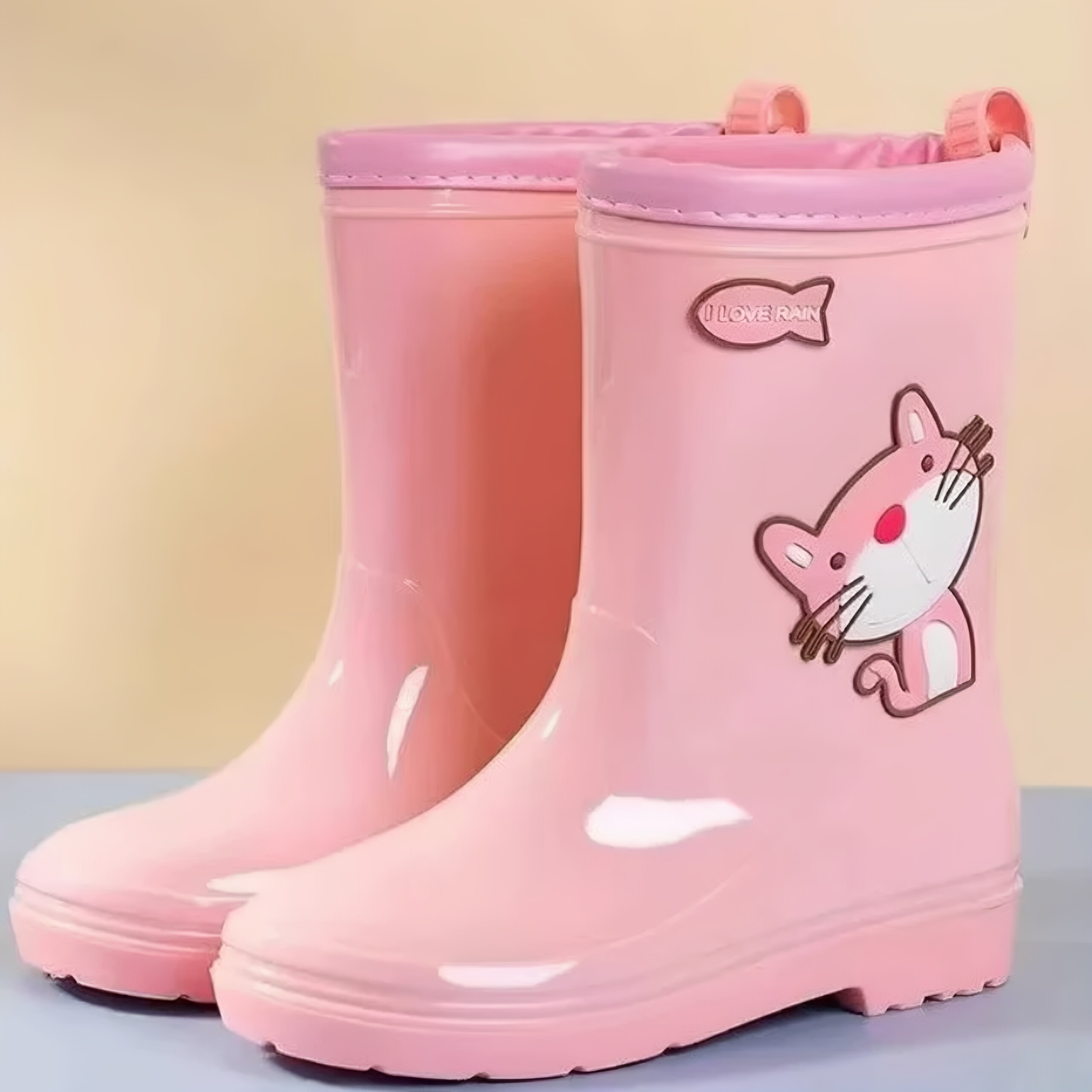 春秋儿童雨鞋女童防滑水鞋中筒男童雨靴中大童雨水鞋小童卡通轻便