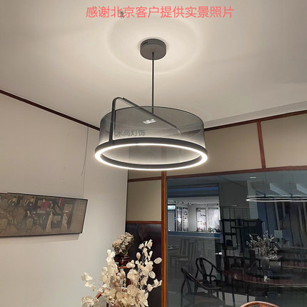新中式圆环吊灯餐厅书房卧室客厅中国风文艺创意设计铁艺定制灯具