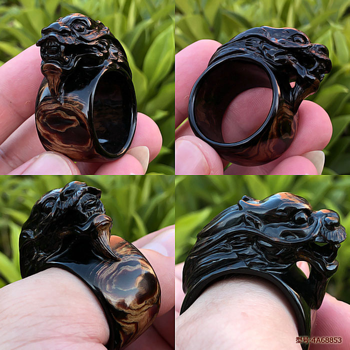 天然保真海柳戒指扳指血柳
