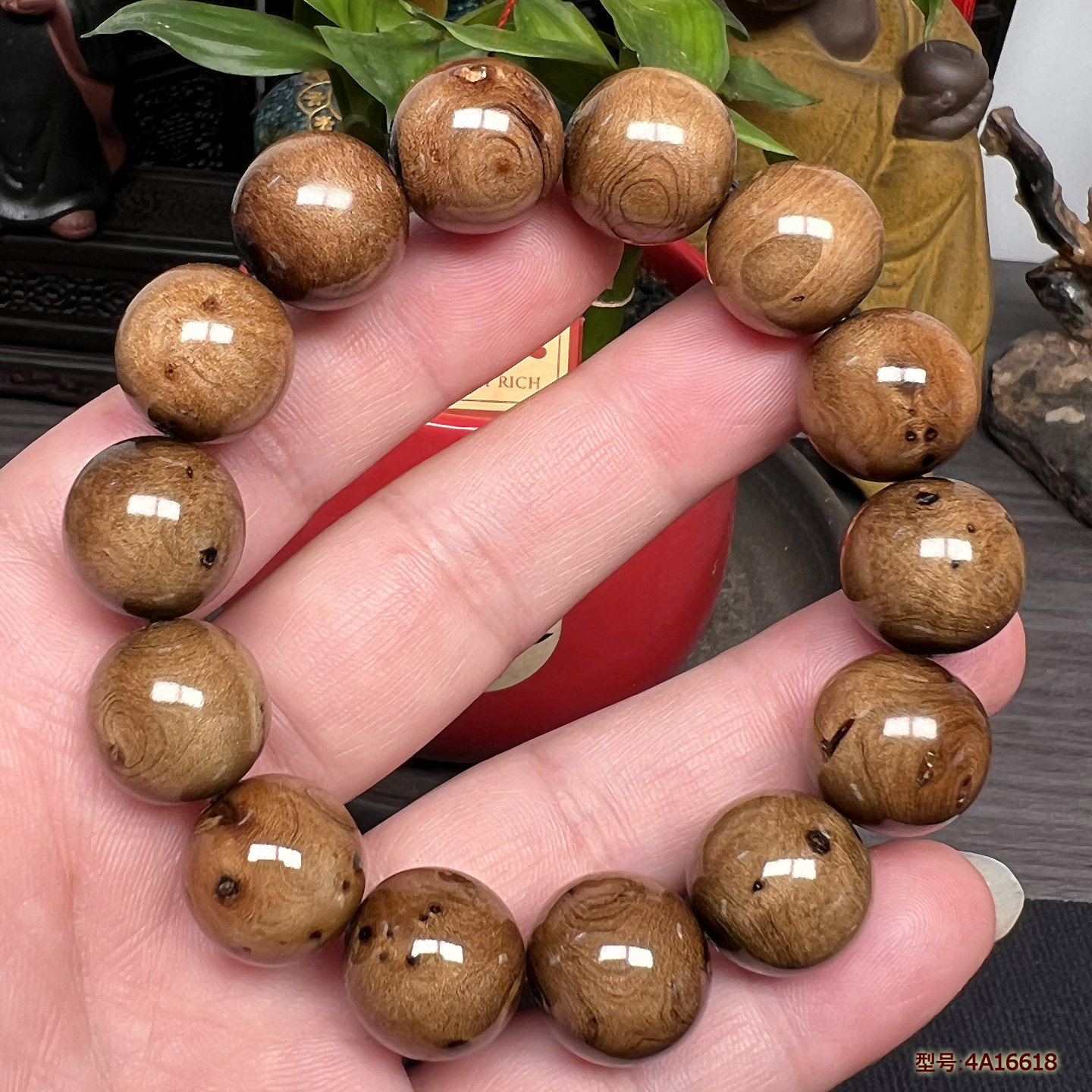 保真天然海柳16mm佛珠手链