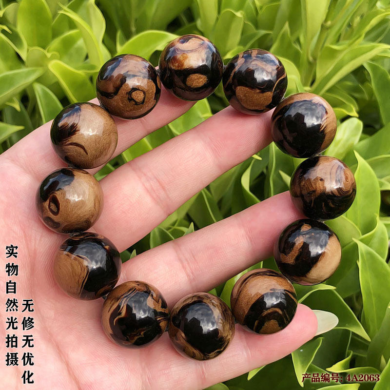 海神柳保真黑珊瑚海柳手串男士情侣圆珠文玩佛珠血泊纹2.0cm包邮