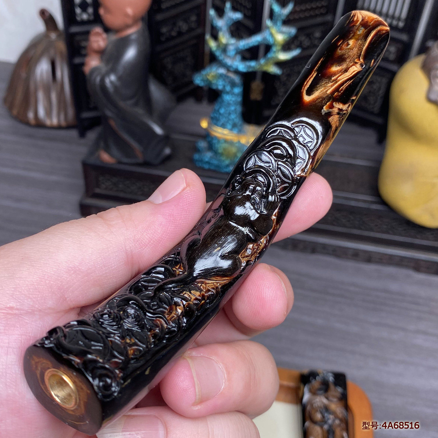正宗过滤血柳棕色天然保真招财狗
