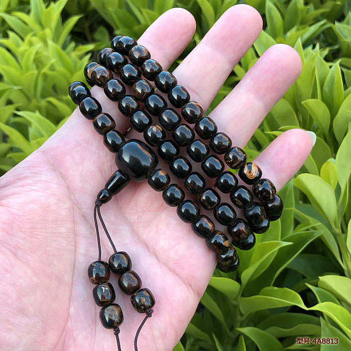 天然海柳手串文玩男女情侣生日礼物念珠佛珠桶珠8x8mm金丝纹包邮