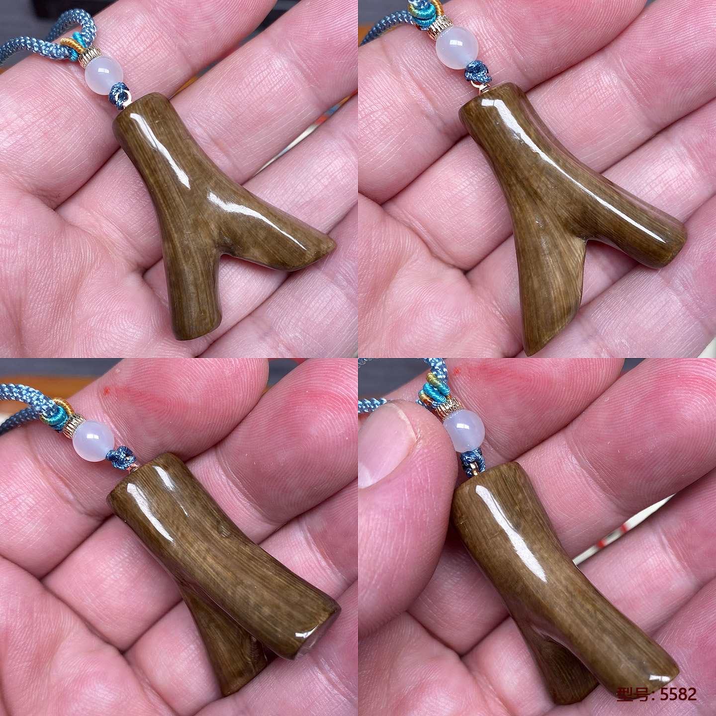 天然保真金珊瑚吊坠项链