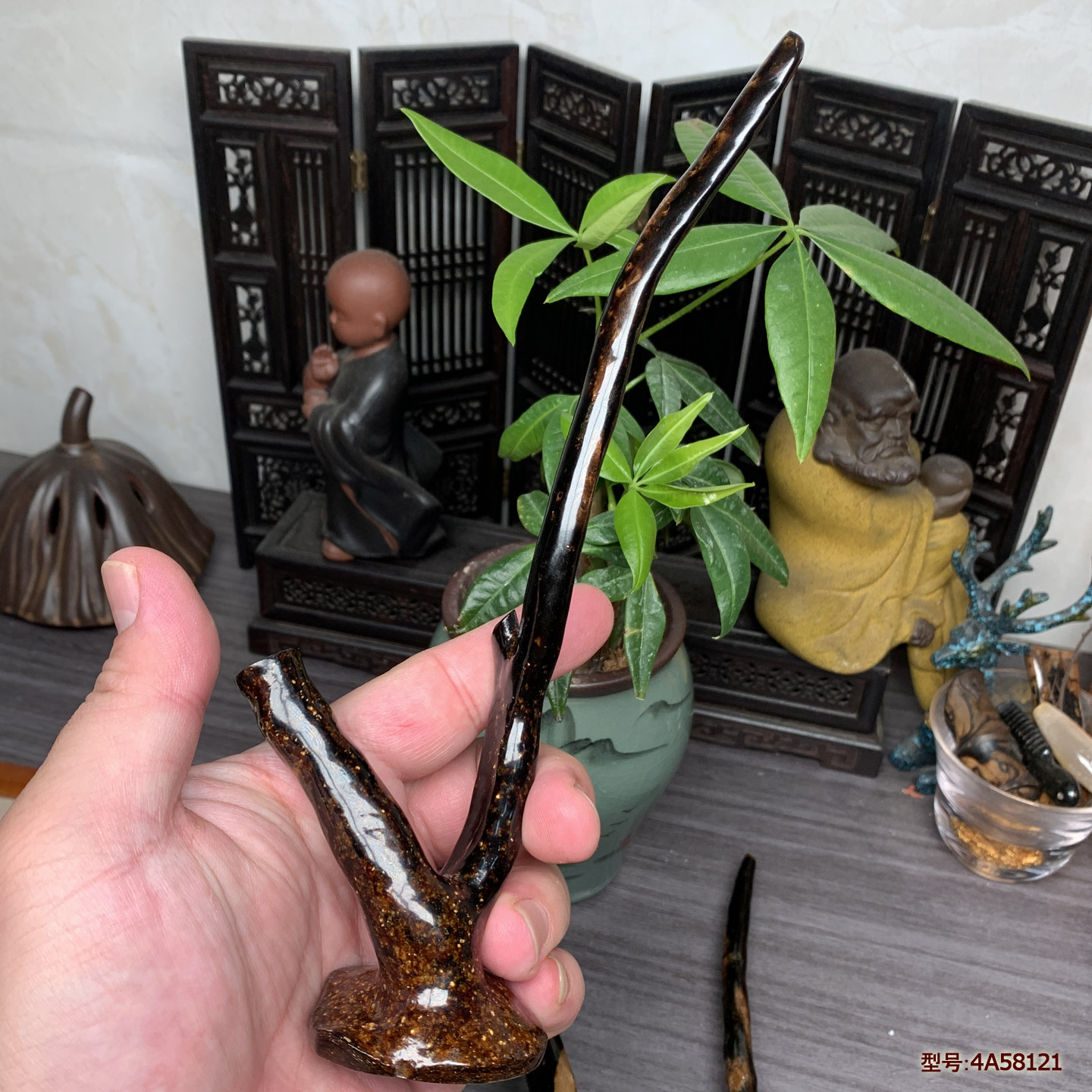 黑珊瑚保真海柳烟嘴拉杆器