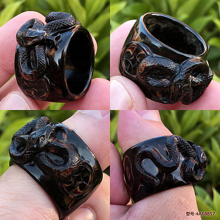 天然保真海柳戒指扳指