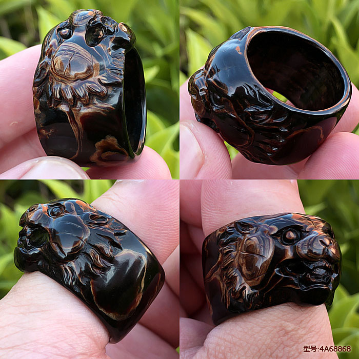 天然保真海柳戒指扳指血柳
