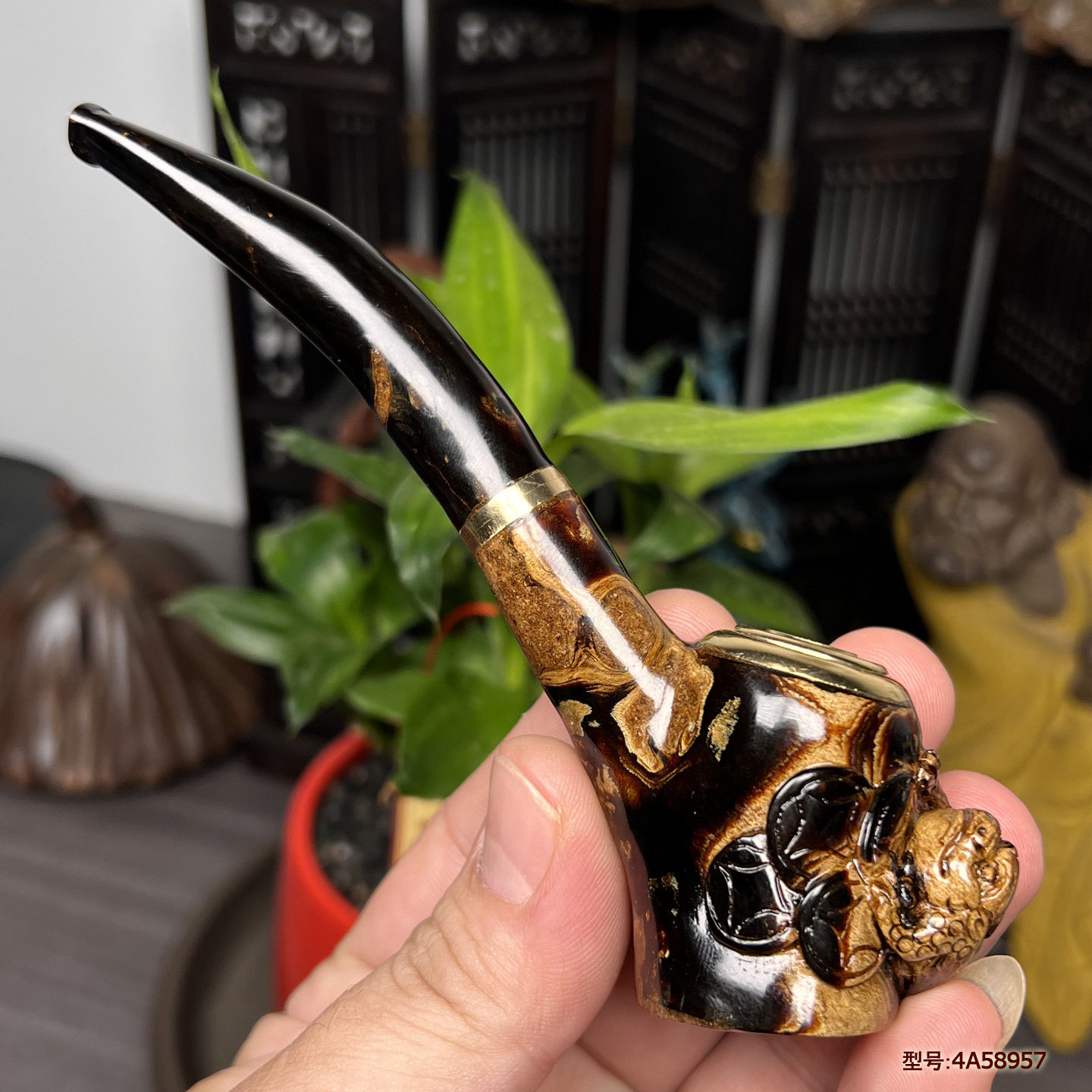 天然海柳烟斗粗中细通用拉杆过滤