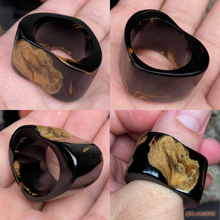保真海柳男士素环指环
