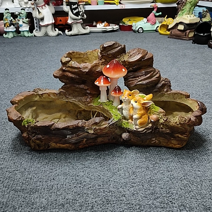 新品树脂三格花盆带感应灯和音乐花盆