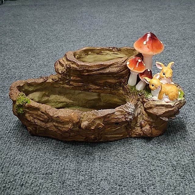 24号新品树脂花盆带感应灯和音装饰摆件