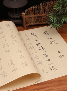 现代书法家行书静心赋毛笔描红长卷初学练习书法作品批发定制临摹