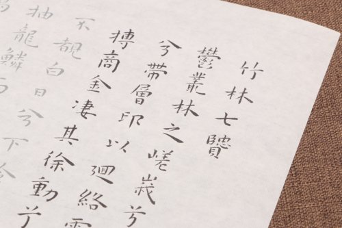 明代书法家王宠毛笔小楷竹林七贤初学者描红半生熟书画纸字帖订制