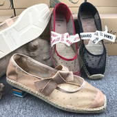 布鞋 女蝴蝶结平底休闲鞋 01805W 蕾丝镂空亚麻底凉鞋 jm快乐玛丽女鞋