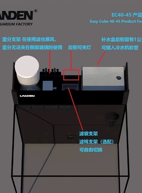 蓝甸海缸LANDENEasyCube海水背滤缸客厅桌面观赏缸超白玻璃珊瑚缸