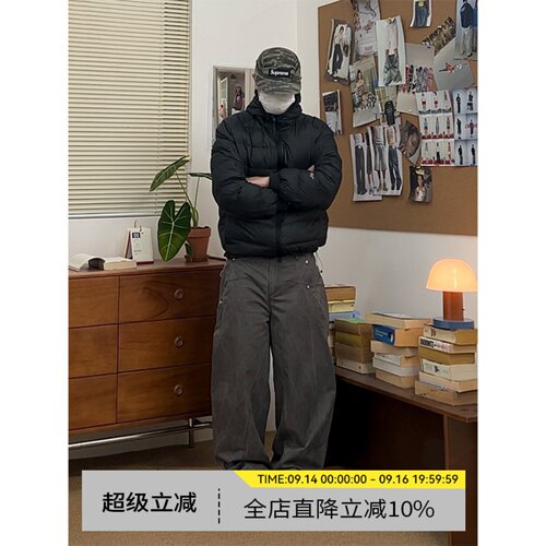 美式复古潮流水洗工装裤