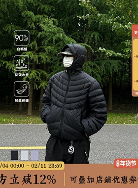 BBCN STORE美式复古轻薄90白鸭绒连帽羽绒服男女冬季户外保暖外套