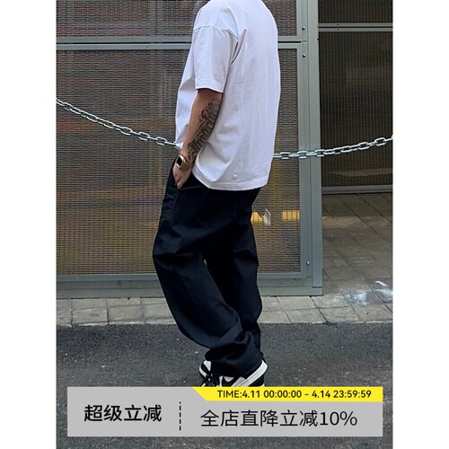 水洗做旧长裤工装裤美式复古