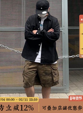 BBCN STORE美式复古翻领牛仔长袖衬衫男女百搭宽松休闲工装外套