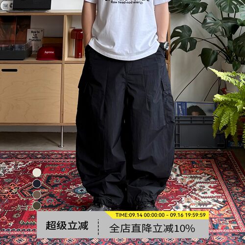 夏季工装阔腿裤立体口袋