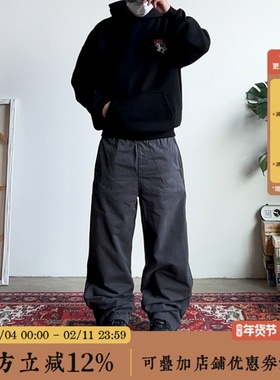 BBCN STORE复古重磅工装长裤美式宽松直筒三条杠休闲裤