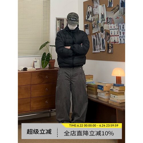 美式复古潮流水洗工装裤