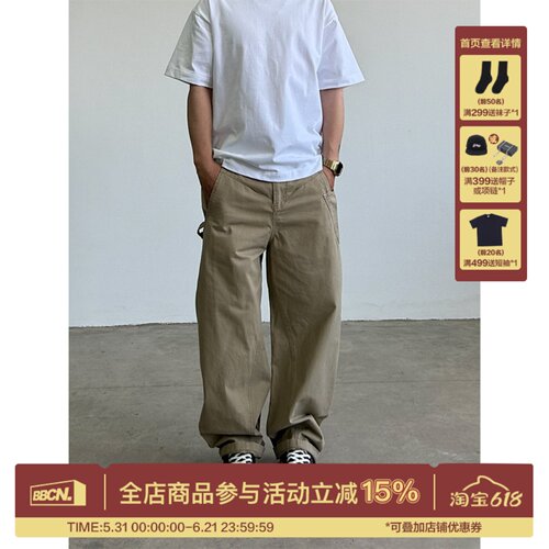 美式复古弯刀裤工装裤宽松百搭